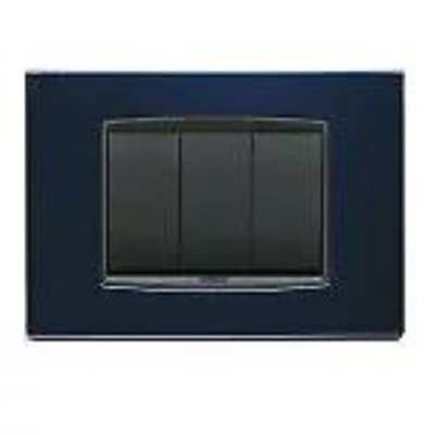 VIMAR EIKON - PLACCA CLASSIC 3M BLU TOLEDO METAL