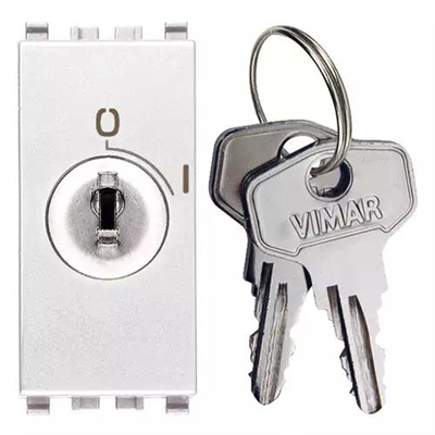 VIMAR EIKON - PULSANTE 2P NO 16A + CHIAVE BIANCO