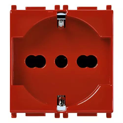 VIMAR PLANA - PRESA 2P+T 16A UNIVERSALE ROSSO