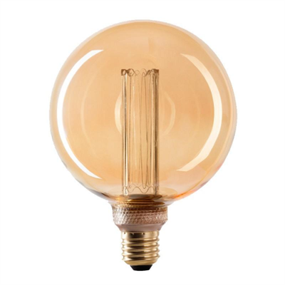 WIVA GLASSLIGHT LAMPADINA LED E27 4W GLOBO G125 AMBRATA CON INCISIONI LASER - MOD. 12100638