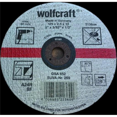 WOLFCRAFT DISCO DA TAGLIO METALLO Ø125, SPESSORE 2,5MM, DIAM. INTERNO 13MM