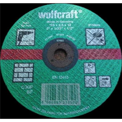 WOLFCRAFT DISCO DA TAGLIO PIETRE Ø125, SPESSORE 2,5MM, DIAM. INTERNO 13MM