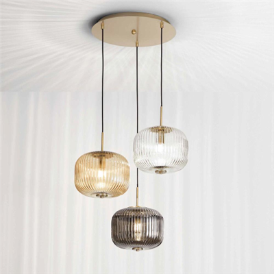 LAMPADA A SOSPENSIONE ONDALUCE ODETTE COLORS, BASE ORO