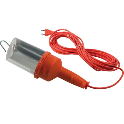 LAMPADA PORTATILE CAVO 10MT SEZ. 2X0,75 SPINA 2P 10A 250V - CALOTTA DI PROTEZIONE IN POLICARBONATO