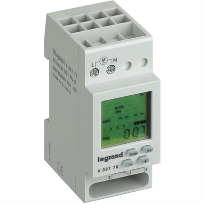 LEGRAND MICROREX D21PLUS, INTERRUTTORE ORARIO SETTIMANALE - 1 CANALE - 28 PROGRAMMI - 2 MODULI - 1NO/NC