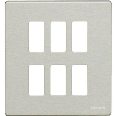 MAGIC - PLACCA 3+3 POSTI PER SCATOLA 506E E 506NP - IN RESINA - CON AGGANCIO GRADUALE PER SUPPORTO 506S