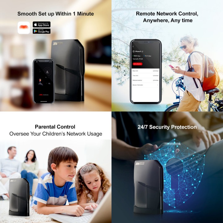 MERCKU M6 red (Qualcomm) | Wi-Fi 6 Mesh Router