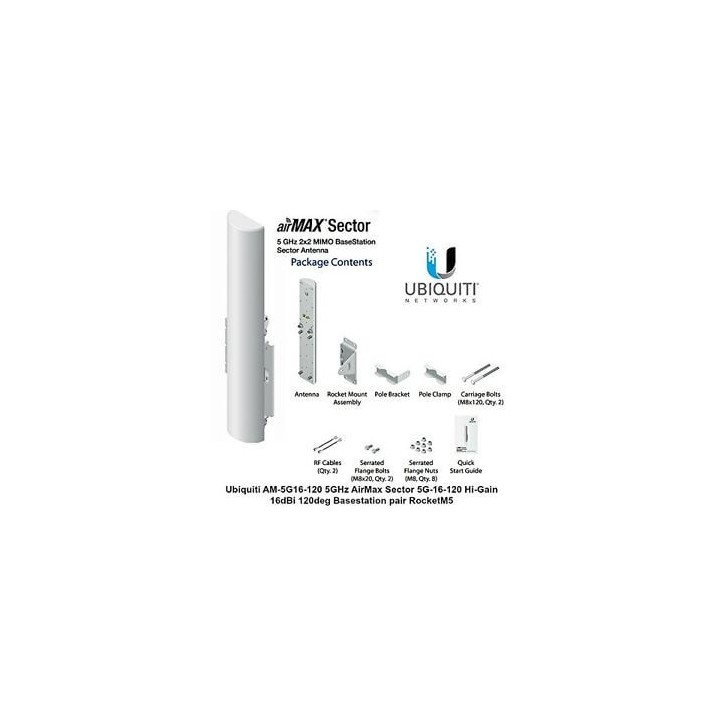 Ubiquiti Airmax Dual Sector 5GHz 120°  16 dBi AM-5G16-120