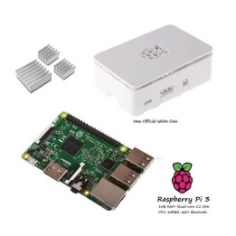 Raspberry Pi 3  + Contenitore Case Bianco + dissipatori Kit (E10)