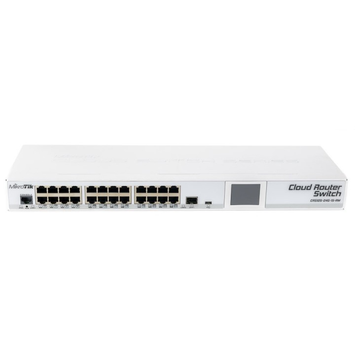 MIKROTIK CLOUD ROUTER SWITCH CRS125-24G-1S-RM , 24xLAN, 1xSFP,  RouterOS Lv.5