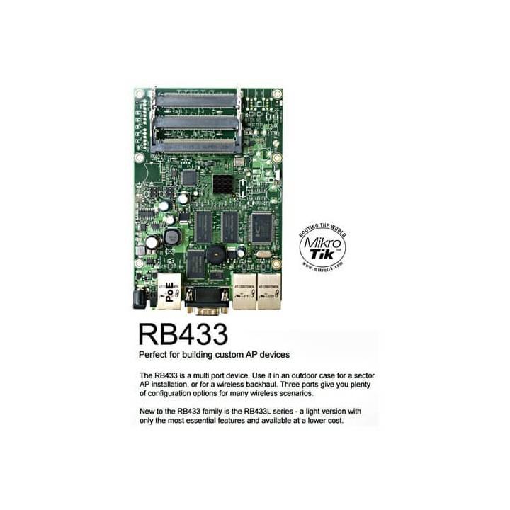 MIKROTIK ROUTERBOARD RB433, 3xLAN, 3xmPCI, RouterOS Lv.4