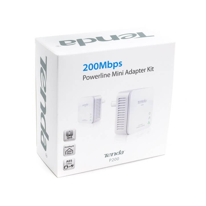 TENDA P200-KIT 200MBPS MINI POWERLINE ADATTATORE HomePlug AV 2 PEZZI
