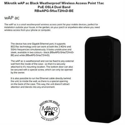 MikroTik RouterBOARD wAP ac RBwAPG-5HacT2HnD-BE (black edition)