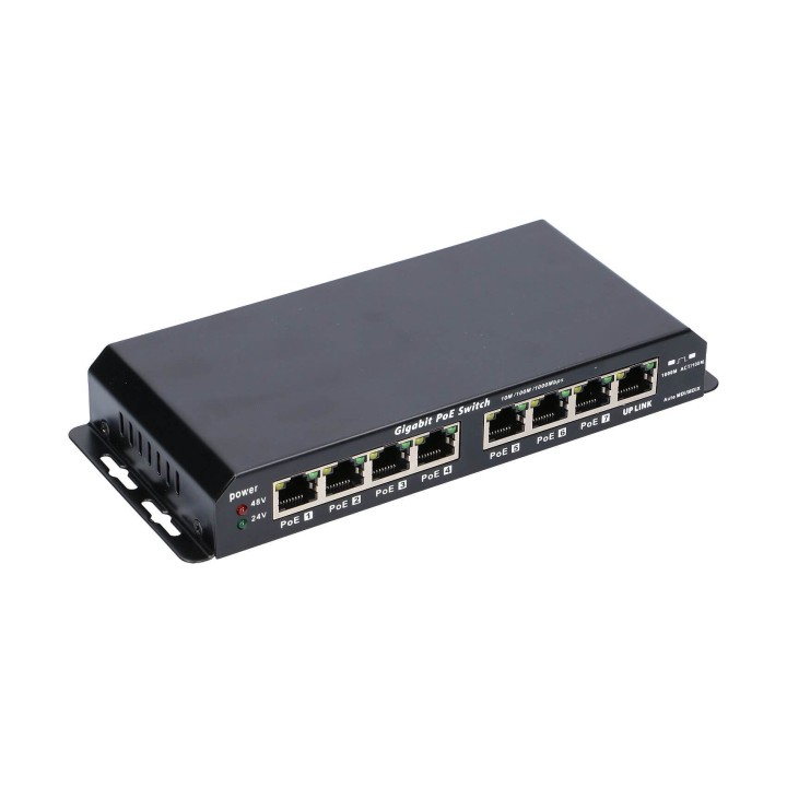 EXTRALINK KRATOS GIGABIT POE SWITCH 8-7 PORT 24V 60W WITH POWER ADAPTER 24V 2.5A EX-1025