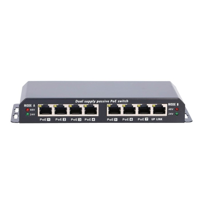 EXTRALINK POE SWITCH 8-7 PORT 24V 90W WITH POWER ADAPTER 24V 2.5A EX-2053