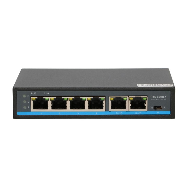 EXTRALINK PALLAS V2 EX-SF1005P 4 PORT POE SWITCH + 2X UPLINK RJ45 65W 250M POE LONG RANGE EX-12714