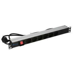 EXTRALINK 19" 1U 6 SOCKET EU TYPE POWER PDU WITH SWITCH PDU 6-EU EX-8703