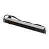 EXTRALINK 19" 1U 6 SOCKET EU TYPE POWER PDU WITH SWITCH PDU 6-EU EX-8703