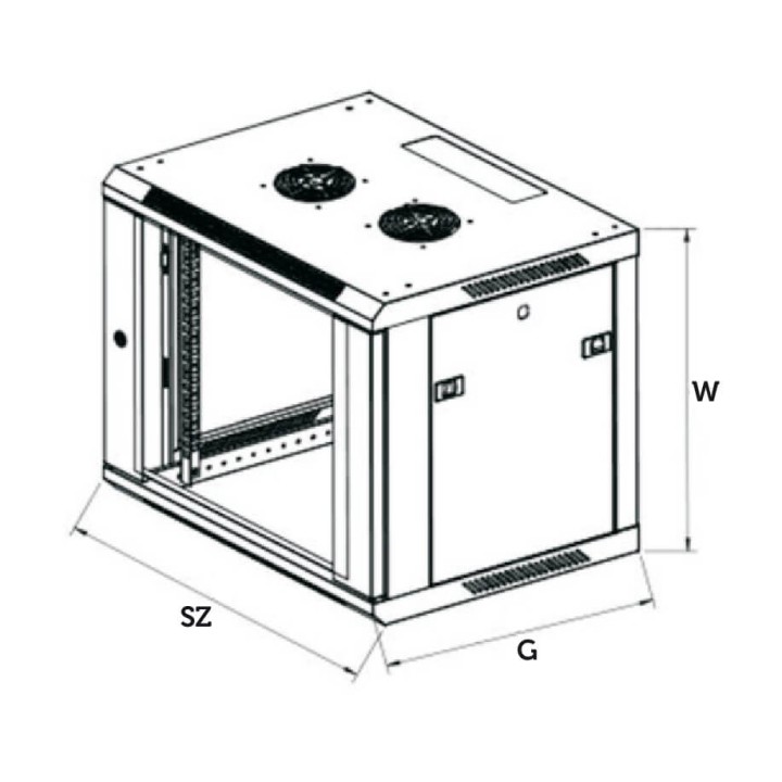 EXTRALINK 4U 600X600 WALL-MOUNTED RACKMOUNT CABINET BLACK EX-2893