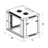 EXTRALINK 4U 600X600 WALL-MOUNTED RACKMOUNT CABINET BLACK EX-2893