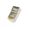 100 PZ PEZZI PLUG PLUGS RJ45 CAVO DI RETE  PLACCATI ORO CAT 6 SCHERMATO