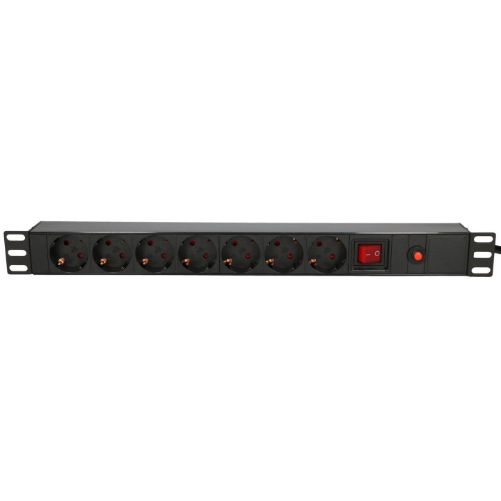 EXTRALINK 19" 1U 7 SOCKET EU TYPE POWER PDU WITH SWITCH PDU 7-EU EX-12967