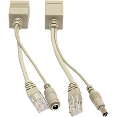 Injector PoE / Splitter PoE (for AP, complete) - 15 cm, white