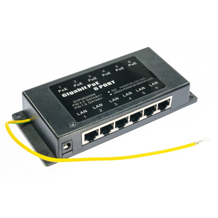 Gigabit POE injector 6-port
