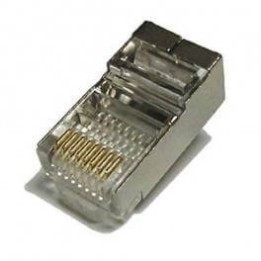 100 PZ PEZZI PLUG PLUGS RJ45 CAVO DI RETE SCHERMATI PLACCATI ORO CAT 5e